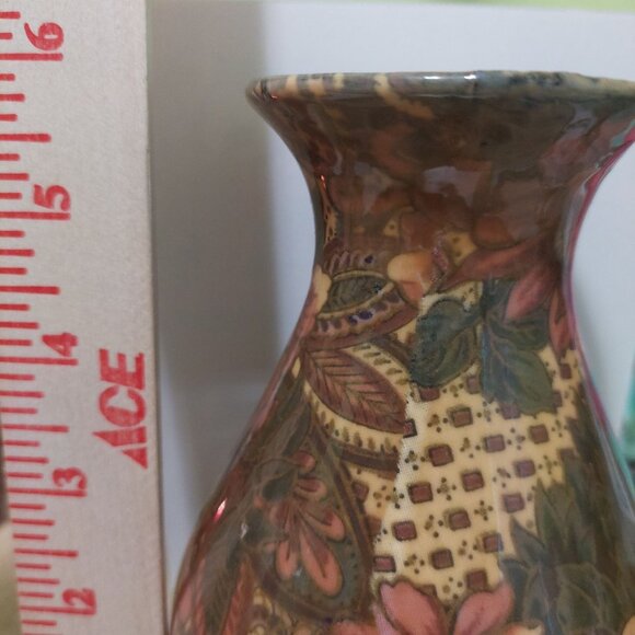 Vintage 1994 Enesco Patricia Reach Floral Ceramic Vase 6" Tall Multicolor - Picture 9 of 9